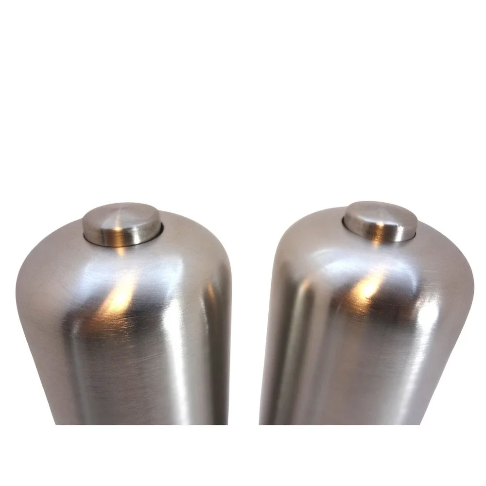 Automatic Salt & Pepper Grinders‎ Set OS Silver New Stainless Steel